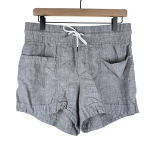 Athleta Heather Grey Drawstring Waist Cabo Linen Textured 4" Shorts